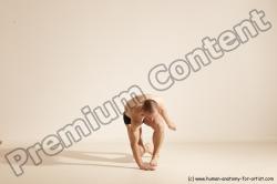 Underwear Gymnastic poses Man White Slim Bald Dancing Dynamic poses Academic